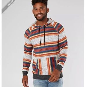 Brooklyn Cloth Men's Boho Poncho Multicolor Striped Sweater Hoodie Medium